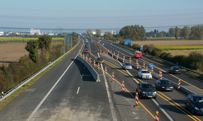 Autobahn-Baustelle